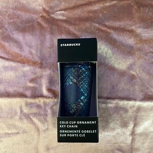 Starbucks Cold Cup Ornament Key Chain Blue